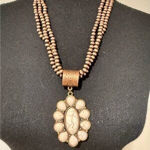 Western boho Copper color Pendant Necklace adjustable